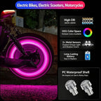 Motorcycle Tire Valve Light Rim Strobe Warning Wheel Lamp Flashing Vibration Activated Waterproof Decorative for Car E-Scooter