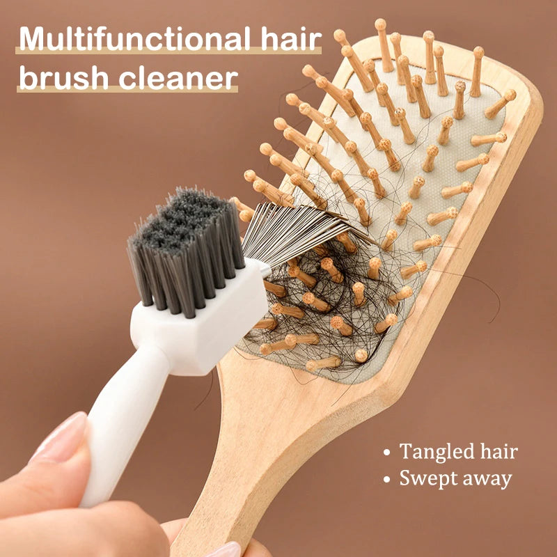 1Pcs Comb Cleaner Delicate Cleaning Hair Brush Comb Cleaning Tools Handle Embeded Tool 2 in1 Airbag-comb Cleaner Edge Brush