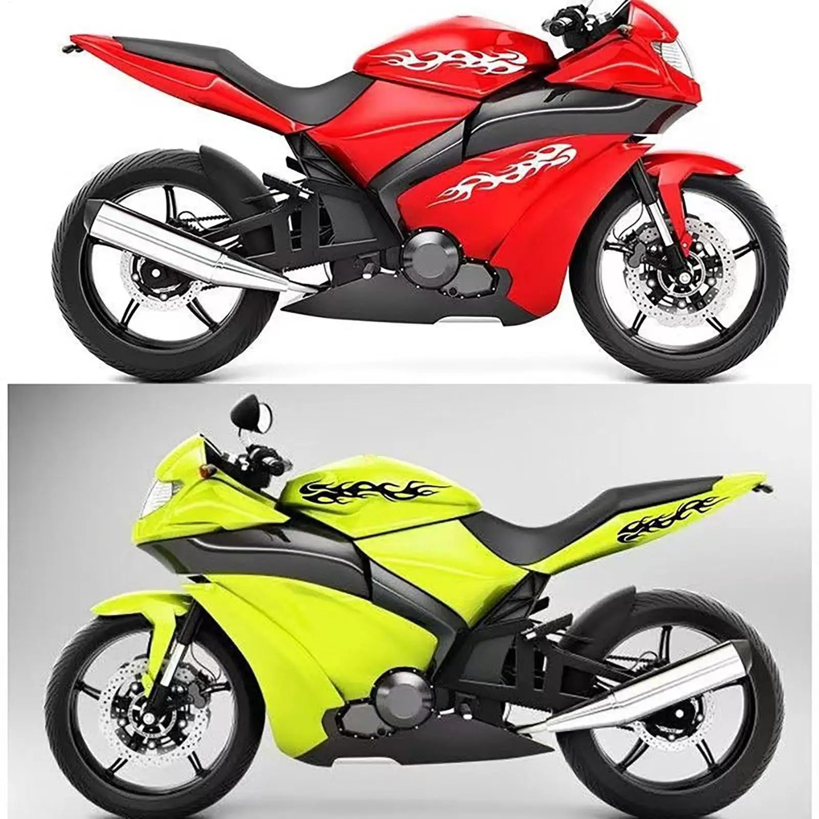 1 Pair Reflective Flame Motorcycle Stickers, Waterproof Self-Adhesive Decals For Trucks Cars, Outdoor Safety Vehicle Decals