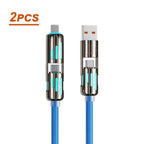 USB、Type C, lightning-Max 240W Fast Charging and Data Sync MFISH 4-in-1 Multi-Function USB Charging Cable for 16/15, iPad