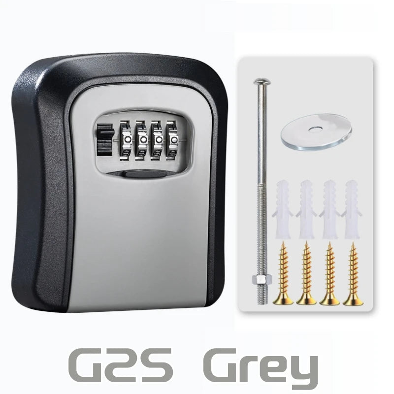 Key Lock Box 4 Digit Password  ABS Security Anti-theft Durable Wall Mounted Password Key Box for Home or Office Key Safe Storage