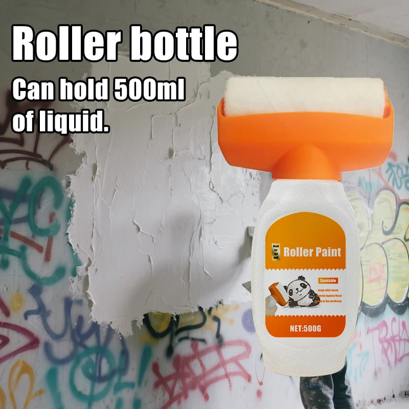 Reusable putty paste roller brush, wall repair and renovation tool, refillable container, roller brush included, without putty p 主图
