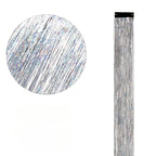 93cm Glitter Hair Tinsel Extension with BB Clips Laser Gold Silver Tinsel Hair Braided Girls Headwear Braiding Hair Decor Tools