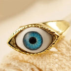 Vintage Gothic Fashion Hip Hop Devil's Eye Punk Exaggerated Chic Ring Men's Personalized Creative Trend Jewelry Halloween Gifts