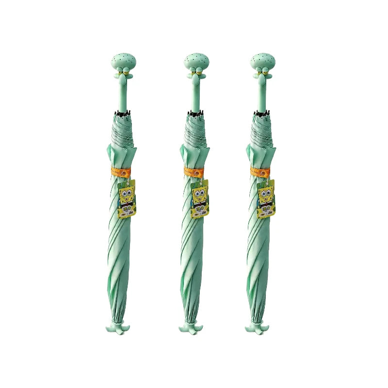 Cartoon abstract Squidward straight sunshade light outdoor umbrella, suitable for students to go to school and daily commute.