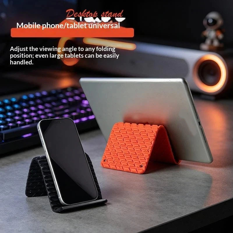 ۞ Creative Silicone Phone Stand - Flexible Foldable Transformable Desk Tablet Laptop Holder Travel Accessory 1PC