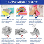 12-Layer Peelable Cleaning Sponge Reusable Microfiber Dish Cloth Highly Absorbent Kitchen Scrub Rag Multi-Purpose Cleaning Pad