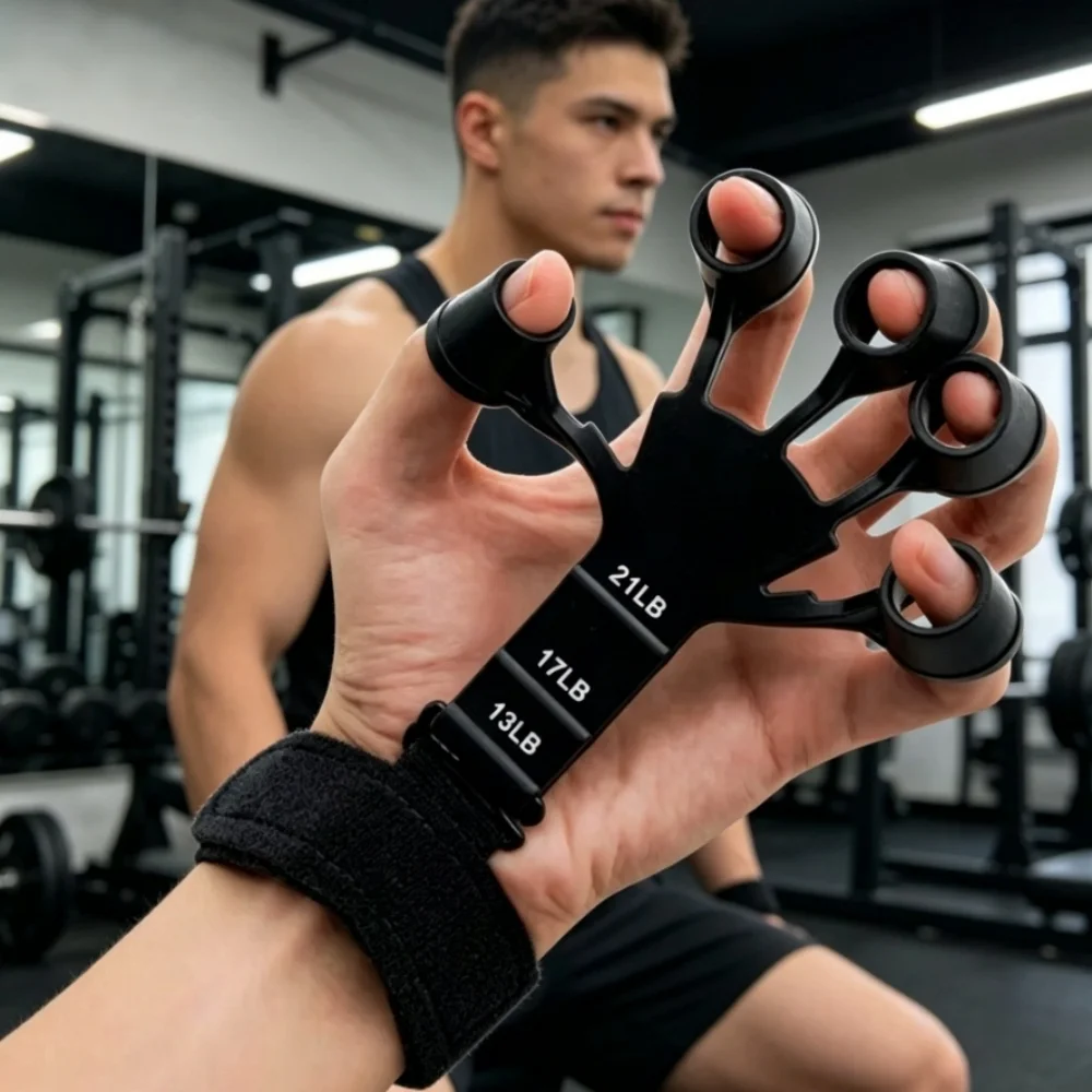Hand Finger Flexibility Training Gear Portable Five-Prong Wrist Grip Exerciser for Daily Strength Workout उप चित्र