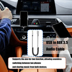 Wireless Car Sound Receiver 3.5mm AUXs Connectors Calling USB Charging Port 896C