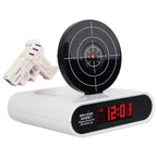 Target Alarm Clock with Gun & LED Display Creative Target Laser Shooting Clocks 2 Alarming Wake Up Digital Electronic Desk Clock