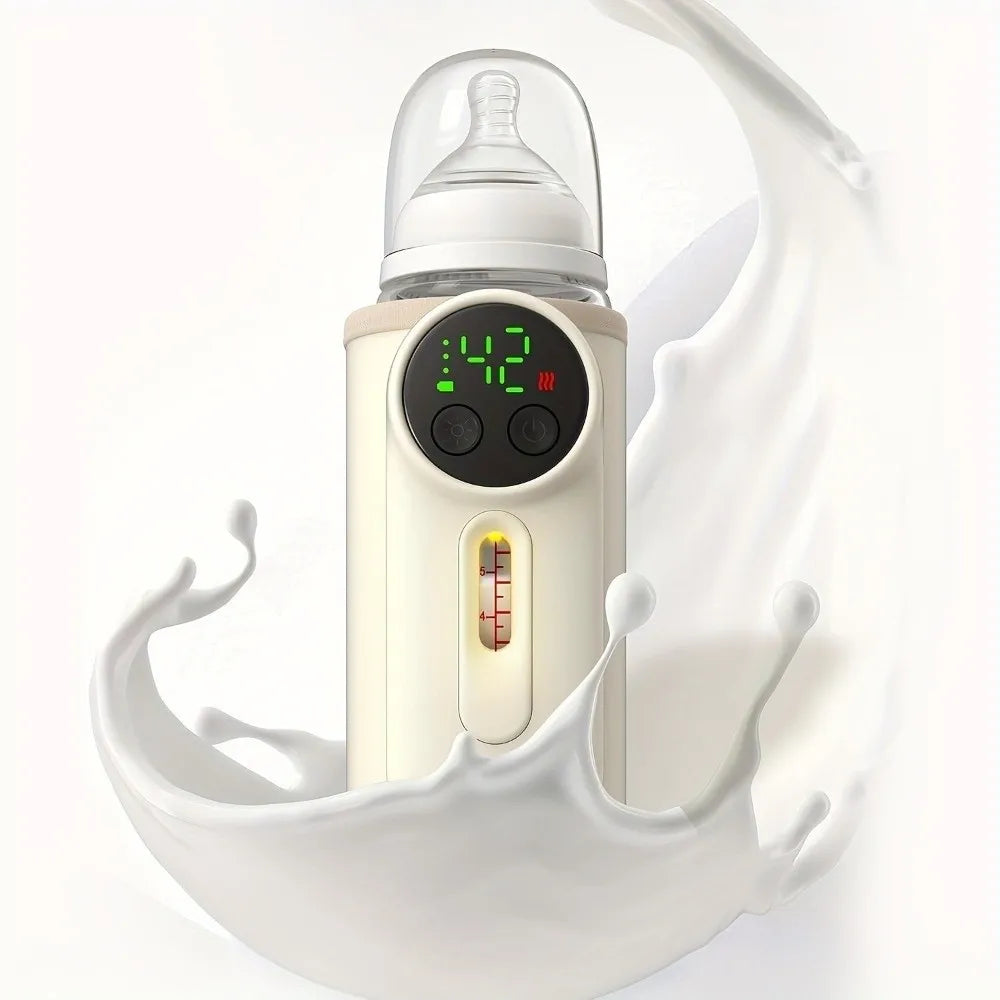 USB Rechargeable Portable Bottle Warmer Constant Temperature Digital Display Breastmilk Heating Sleeve Cordless 主图
