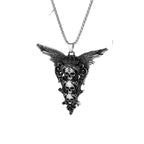 Vintage Crown Skull Wing Pendant, Men's Punk Hip Hop Rock Charm Jewelry Necklace, New Gothic Versatile Accessories, Party Gifts