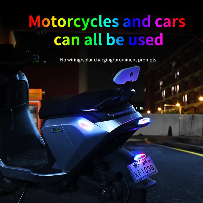 1PC Solar Car Warning Light Adhesive Automotive Warning Lights LED Flashing Light For Vehicles Solar Car Night Lights For Cars