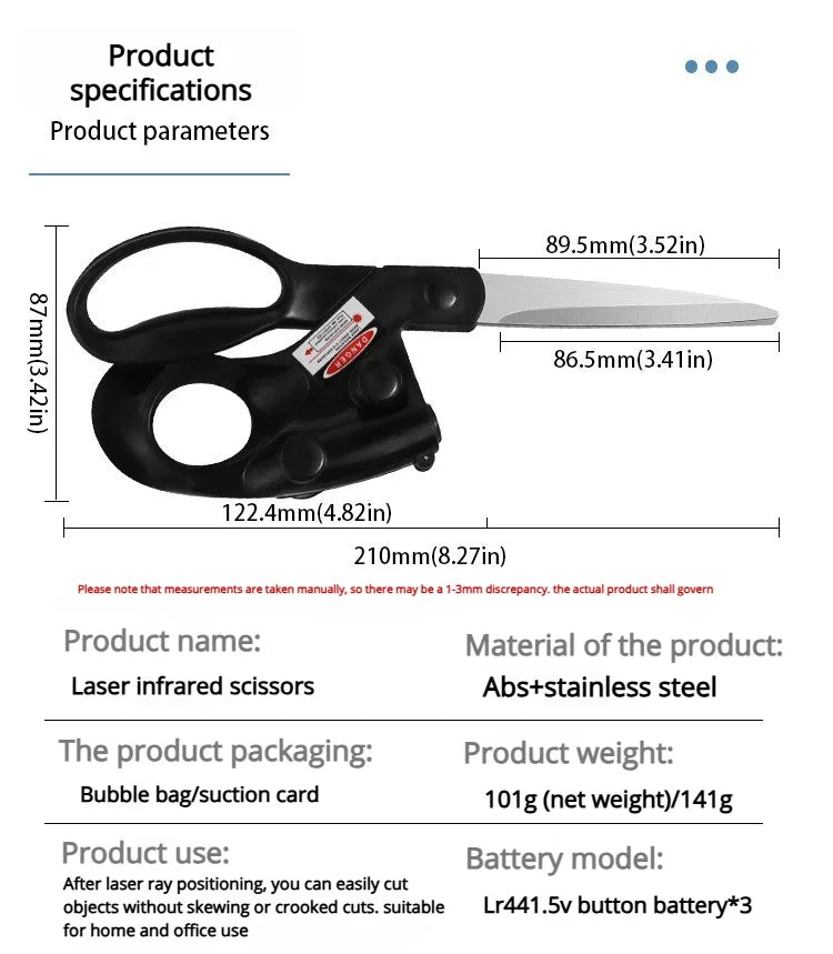 2026 Sewing Laser Guided Scissors DIY Positioning Fabric Sewing Cut for Home Crafts Wrapping Gifts Straight Fast Scissor Shear