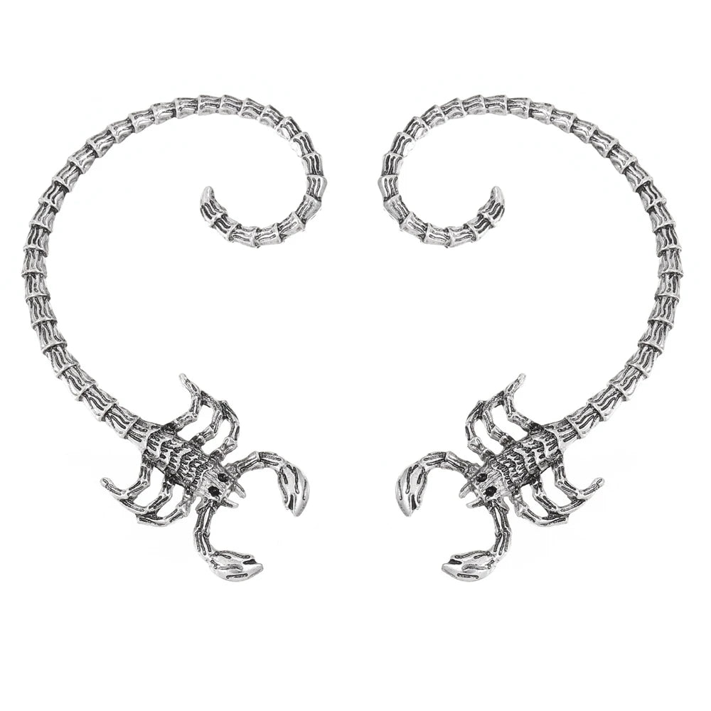 Gothic Punk Hip Hop Cuff Earring For Women Creative Design Retro Scorpion Climber Earrings  Ear Cuffs