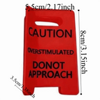Novelty Caution Sign Hair Claw Clip Warning Message Thick Hairs Design Overstimulated Hair Clip Sensory Input Safety Awareness