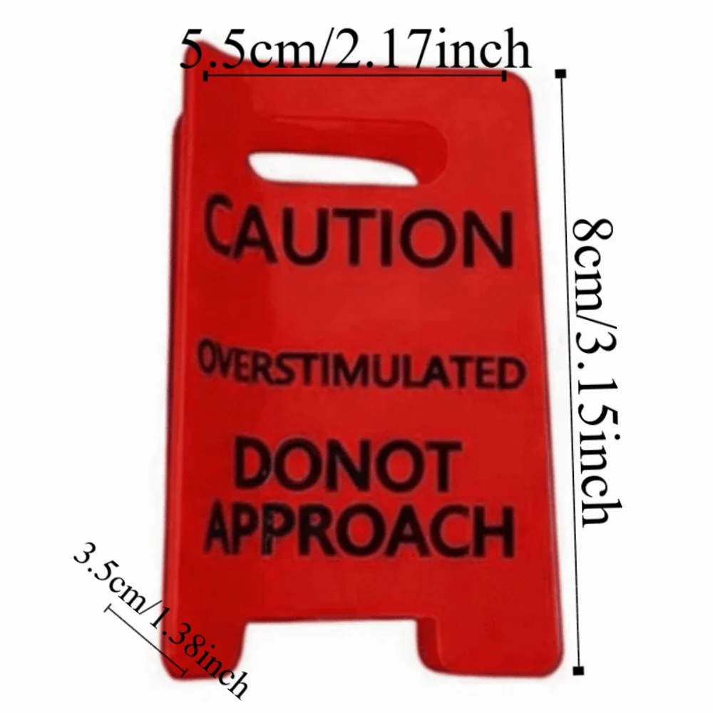 Novelty Caution Sign Hair Claw Clip Warning Message Thick Hairs Design Overstimulated Hair Clip Sensory Input Safety Awareness
