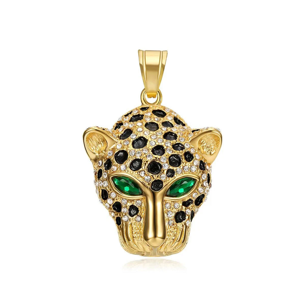 Vintage Stainless Steel Leopard Head Pendant Necklace Gothic Hip Hop Classic Animal Necklaces For Men Fashion Party Jewelry Gift