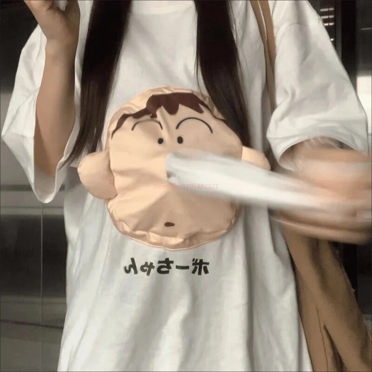 Anime Crayon Shin Chan Boochan T-Shirt Carry Paper With You Creative  Funny Cute Cartoo 3d Fun Dumb Paper Short Sleeve Gifts Toy