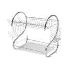 High Quality Stainless Steel Dish Drying Rack S Shape Metal Tableware Holder 2 Tier Space Saving Kitchen Organizer Kitchen