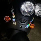 1 Pair Reflective Flame Motorcycle Stickers, Waterproof Self-Adhesive Decals For Trucks Cars, Outdoor Safety Vehicle Decals
