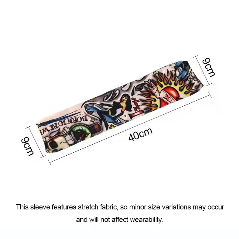 Tattoo Sleeves Unisex Summer Cycling Sun Protection Arm Covers Beach Driving Fishing Breathable Nightclub Elastic Sleeves