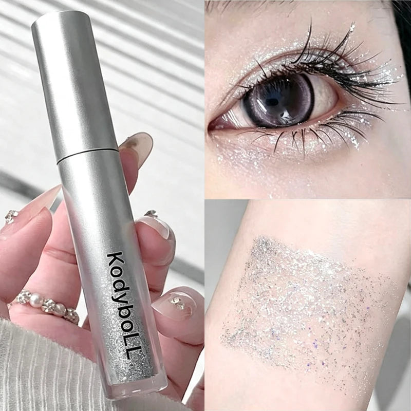 1 Pcs Diamond Silvery Glitter Mascara Long Lasting Sparkling Waterproof Beauty Eyelashes Extension Quick Dry Shimmer Eye Makeup