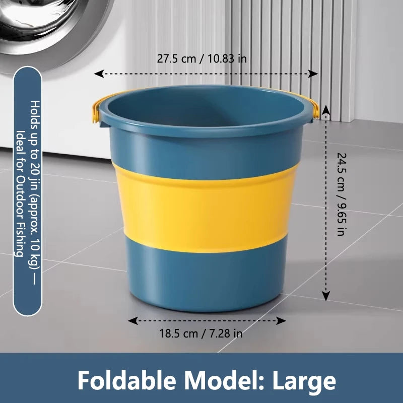 5/10/17L Portable Folding Bucket Multifunctional Thickened Silicone Bucket for Car Washing and Fishing Camping Folding Bucket