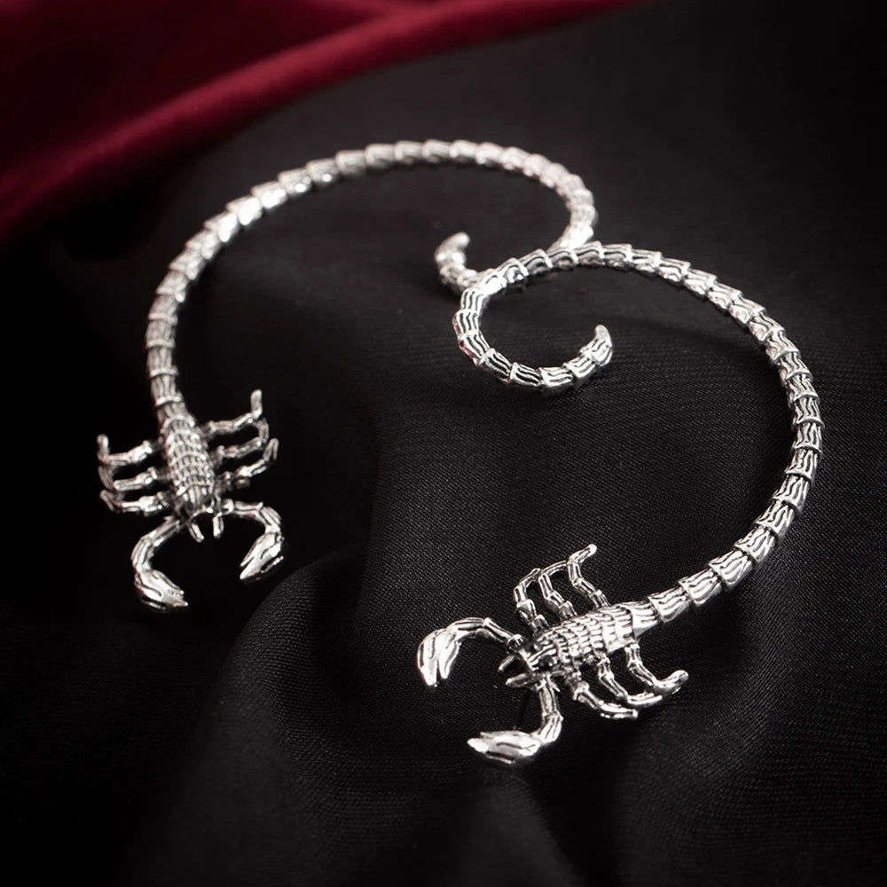 Gothic Punk Hip Hop Cuff Earring For Women Creative Design Retro Scorpion Climber Earrings  Ear Cuffs