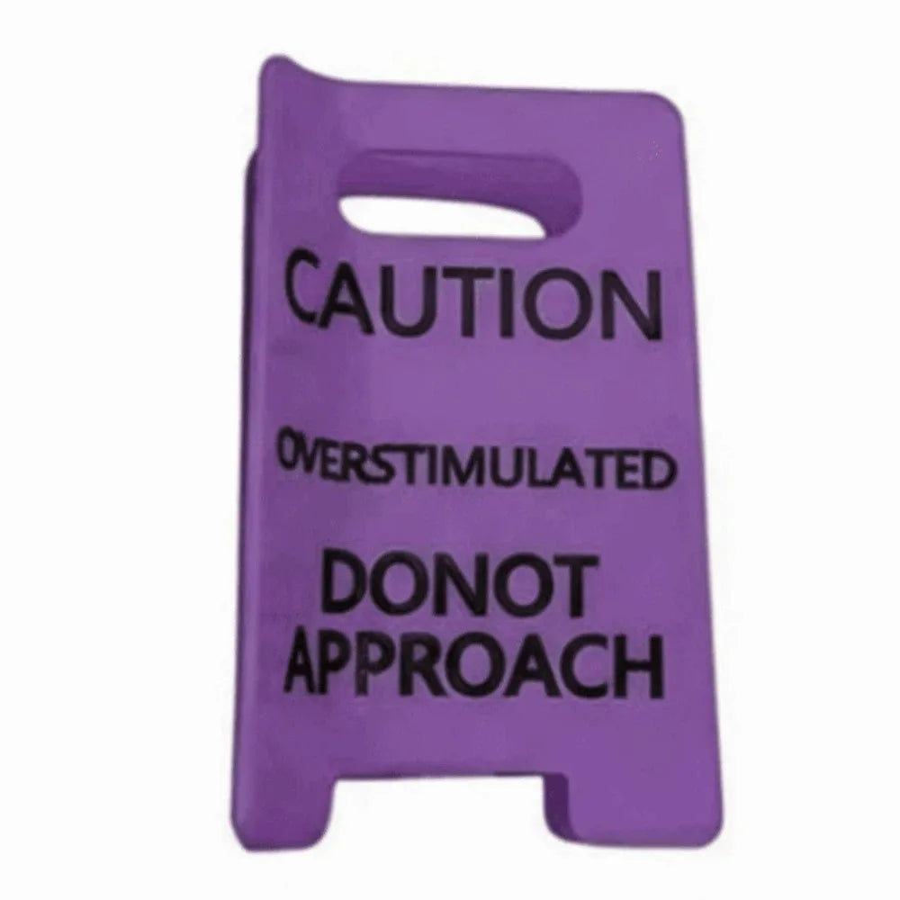 Novelty Caution Sign Hair Claw Clip Warning Message Thick Hairs Design Overstimulated Hair Clip Sensory Input Safety Awareness