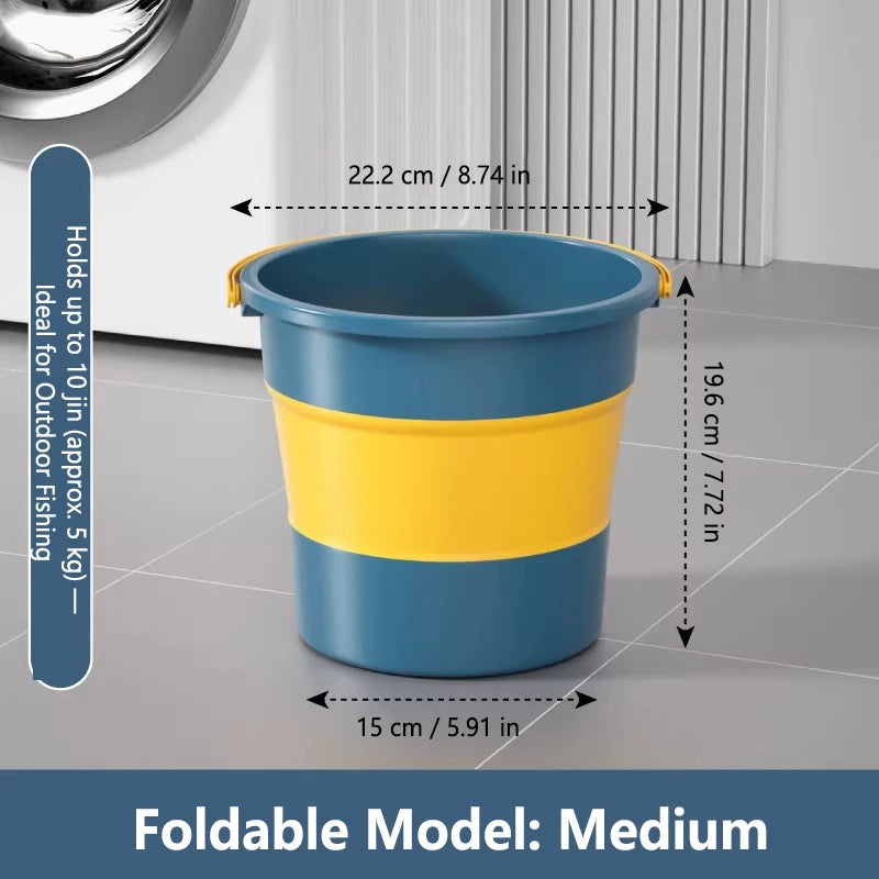 5/10/17L Portable Folding Bucket Multifunctional Thickened Silicone Bucket for Car Washing and Fishing Camping Folding Bucket
