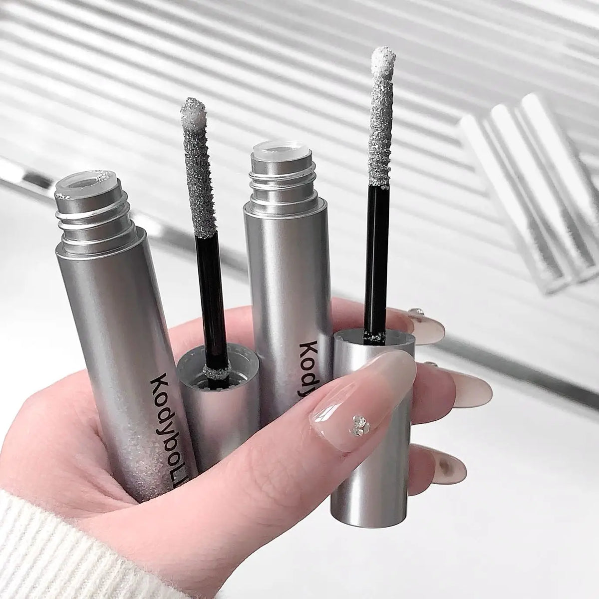 1 Pcs Diamond Silvery Glitter Mascara Long Lasting Sparkling Waterproof Beauty Eyelashes Extension Quick Dry Shimmer Eye Makeup