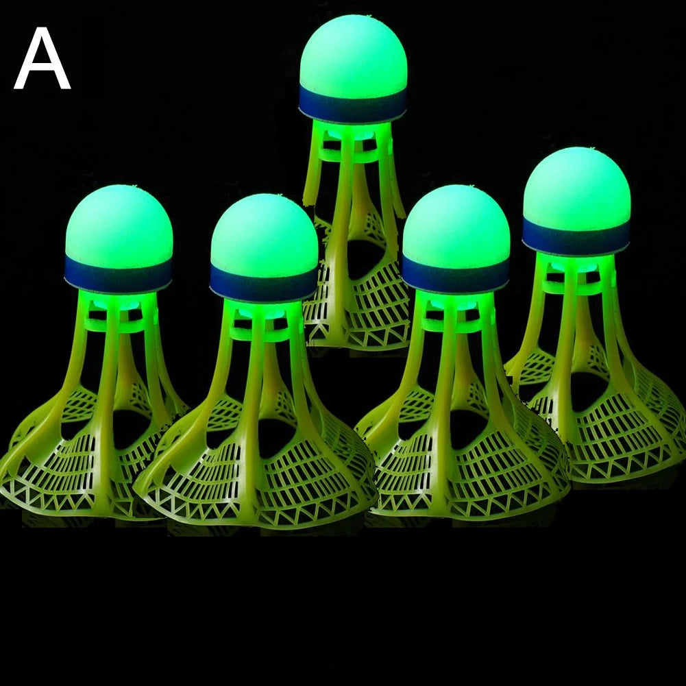 Glow-in-the-Dark LED Badminton Shuttlecocks (1/2/5 Packs): Windproof Design for Practice & Nighttime Play