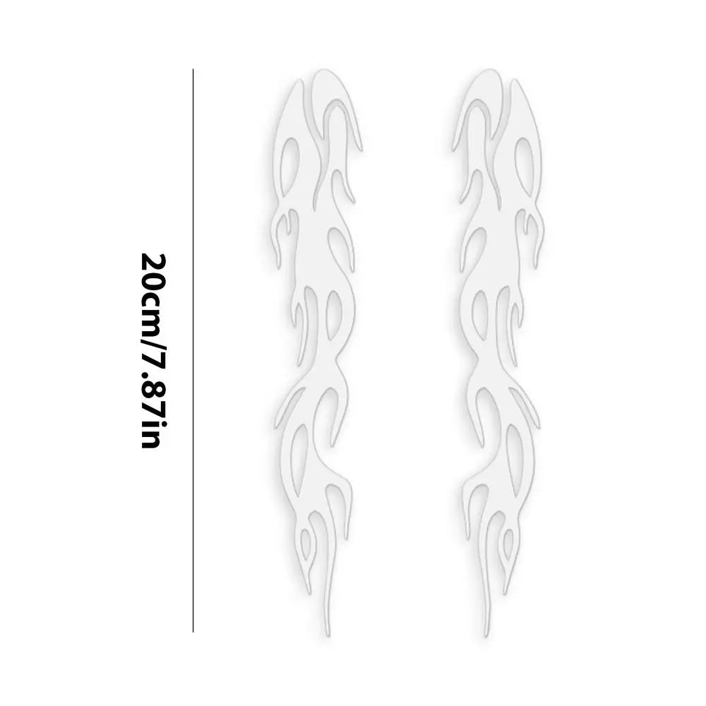 1 Pair Reflective Flame Motorcycle Stickers, Waterproof Self-Adhesive Decals For Trucks Cars, Outdoor Safety Vehicle Decals
