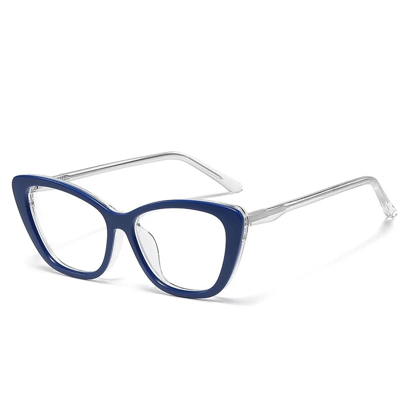 JAEVAR New Retro Floral Cat Eye Magnetic Suction Set Glasses Frame With Five Pairs Of Flat Light Glasses Frame 9001-9007