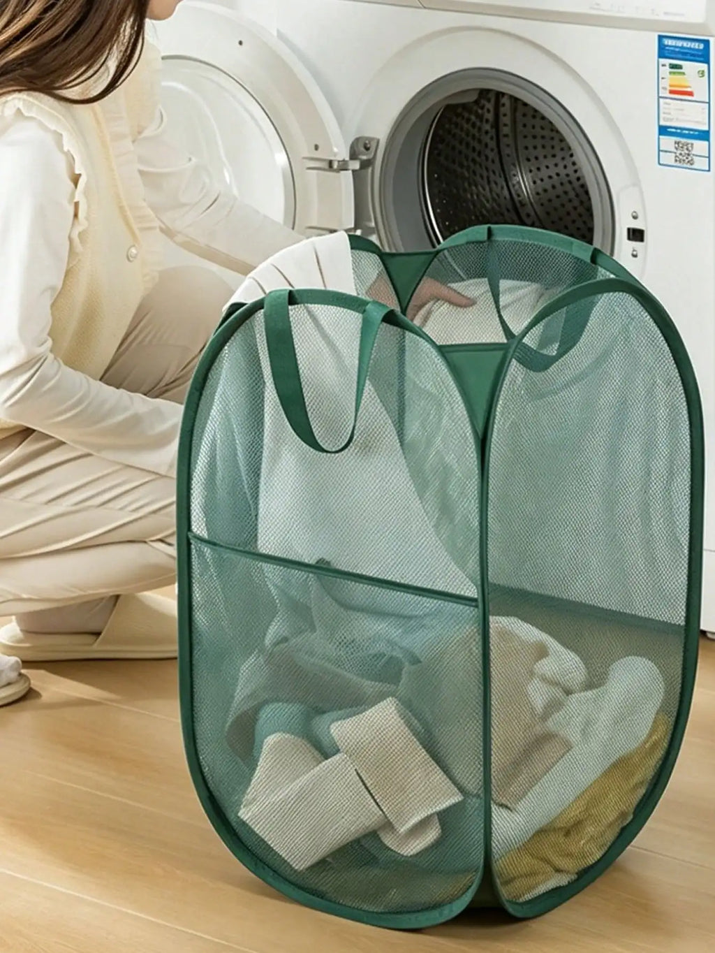 Foldable Dirty Laundry Basket, Open-Top Laundry Hamper, Foldable Storage Basket, Household Laundry Storage Bin, Home Organization and Storage Supplies