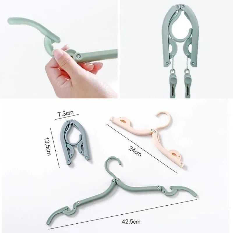 Portable Folding Clothes Hanger Multi-Functional Retractable Design for Outdoor Business Travel And Student Dormitory Use