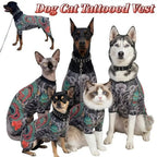 Creativity Four Seasons Dog Cat Tattooed Vest Lifelike Funny Pet Jacket Breathable Cool Pet Clothes For Pet S To 6XL