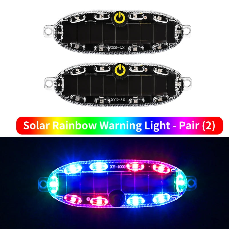 1PC Solar Car Warning Light Adhesive Automotive Warning Lights LED Flashing Light For Vehicles Solar Car Night Lights For Cars