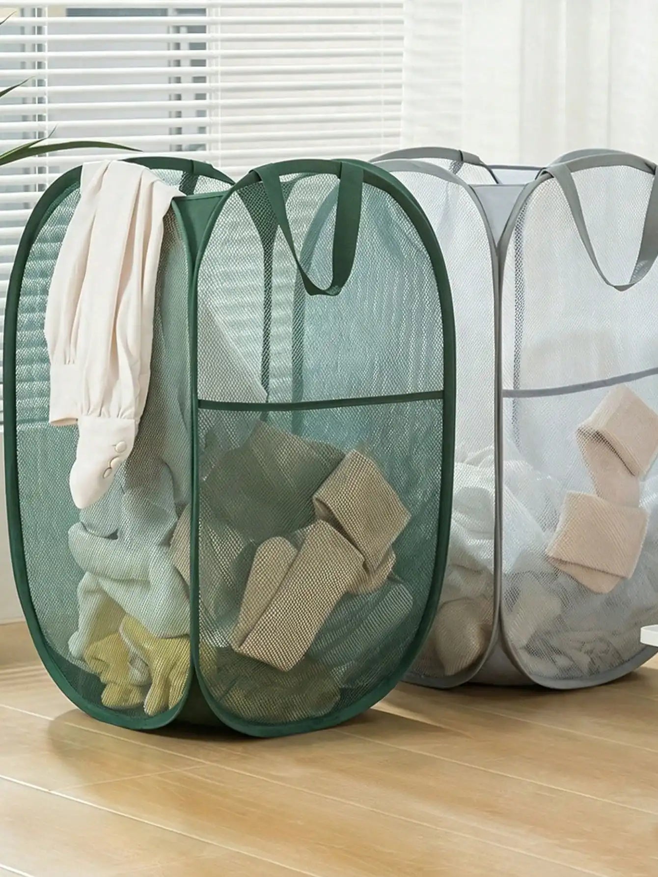 Foldable Dirty Laundry Basket, Open-Top Laundry Hamper, Foldable Storage Basket, Household Laundry Storage Bin, Home Organization and Storage Supplies Secondary image