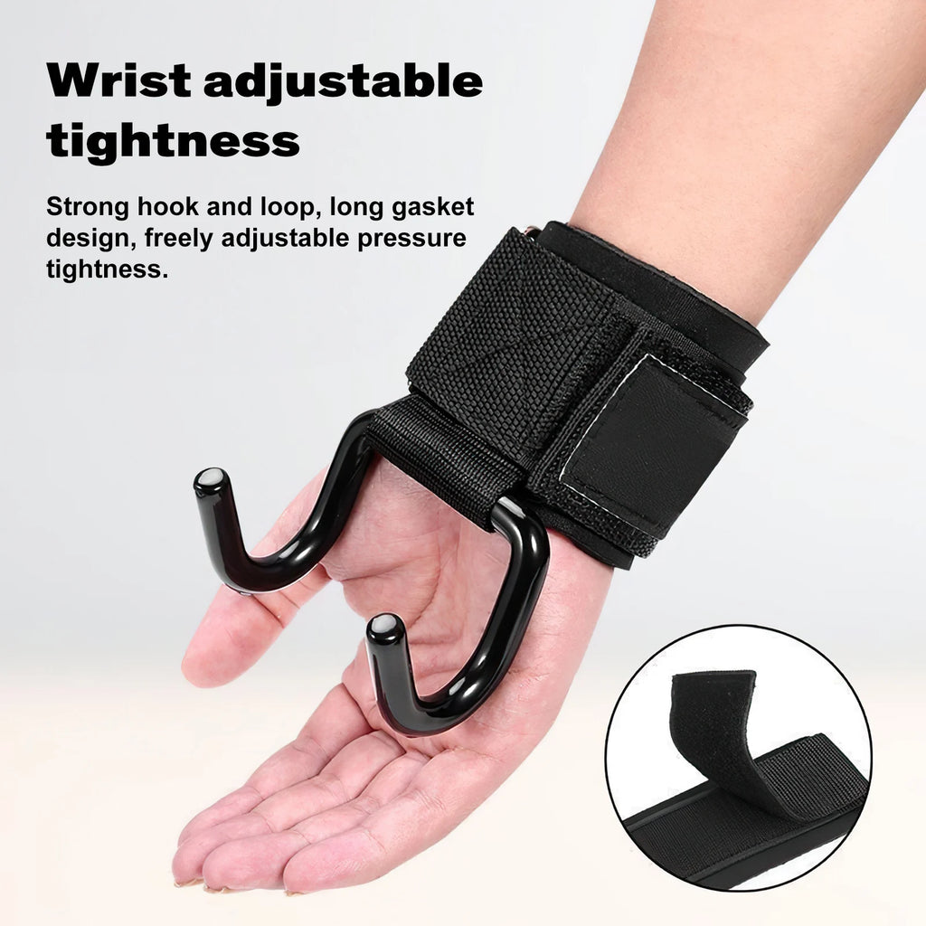 Pull Ups Strength Training Wrist Strap Hook Comfortable Grip Weightlifting Hooks Support Wraps for Power Lifting