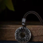 Exquisite Double-sided Carved Jade Safety Buckle Brave Troops Keyring Wealth Transfer Handcrafted Retro Carved Pendant Necklace