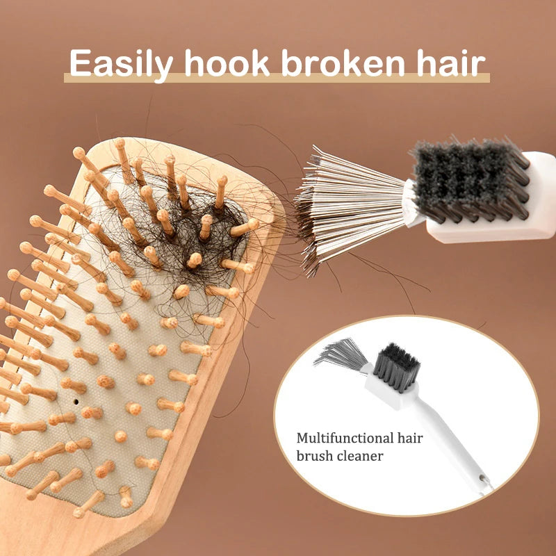 1Pcs Comb Cleaner Delicate Cleaning Hair Brush Comb Cleaning Tools Handle Embeded Tool 2 in1 Airbag-comb Cleaner Edge Brush