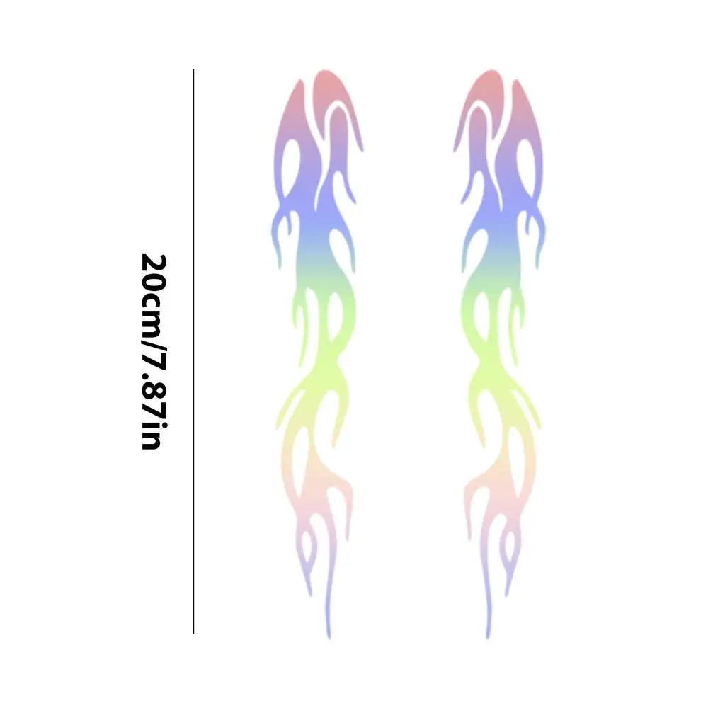 1 Pair Reflective Flame Motorcycle Stickers, Waterproof Self-Adhesive Decals For Trucks Cars, Outdoor Safety Vehicle Decals