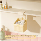 Wall-mounted mirror cabinet storage box can be stacked with onion, ginger, garlic storage hanging basket, household bathroom toiletries storage basket
